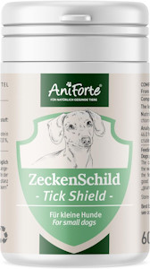 AniForte Zeckenschild für kleine Hunde bis 10 kg 60 Kapseln – Zeckenschutz Hund, unterstützt den Schutz gegen Zecken, natürlich & effektiv für Junior, Adult & Senior geeignet