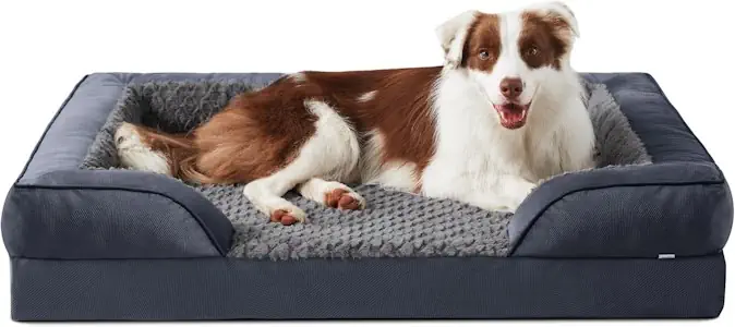 JOEJOY Großes Orthopädisches Hundebett, großes waschbares Katzenbett Hundekissen mit Wabenstruktur und abnehmbarem wasserdichte Fütterung Schaumstoff hundebett orthopädisch Grau 