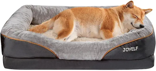 JOYELF Großes Hundebett Memory Foam orthopädisches Hundebett & Hundesofa mit abnehmbarem waschbarem Bezug und Quietschspielzeug als Geschenk 