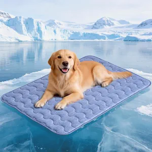 kühlmatte Hunde, doppelseitige Kühlmatte für Haustiere, 100 x 70 cm, Arc-Chill-Kühlfaser & Q-MAX > 0,45, für Sofa und Auto, Faltbare und Waschbare Sommerdecke kühlmatte für Hunde – L