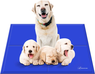 Lauva Haustier Kühlmatte XL, Dog Cooling Mat für Hund & Katzen Eismatte Selbstkühlende Matte Kühl Hundedecke Kaltgelpad für Kisten, Hundehütten Betten 