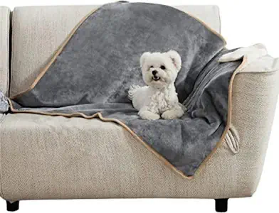 Lesure wasserdichte Hundedecke Grosse Hunde - 100x80cm Outdoor Hundedecke waschbar, Hundedecke Sofaschutz aus Sherpa Fleece, Katzendecke flauschig und weich, grau