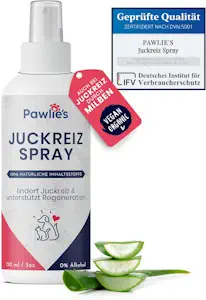 Pawlie's Juckreiz Spray für Haustiere gegen Kratzen & Wunde Haut | Mittel gegen Juckreiz bei Hunden durch Milben | Juckreiz Hund, Milben Spray Hund, Anti Juckreiz, Hautpflege Katze, Silberspray Hund 