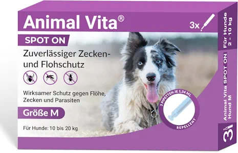 Spot On Zeckenschutz für Hunde [zuverlässiger Zeckenschutz] Zeckenmittel für Hunde -Zeckenschutz Hund - Spot On für große Hunde (10 bis 20kg) 