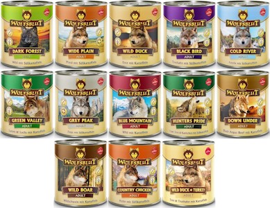 Wolfsblut Adult 6 x 800g Mix Hundefutter, Nassfutter | auch als 12x oder 24x 800g mit vielen Sorten | Ohne Zucker, Soja, Geschmacksverstärkern & künstlichen Zusätzen 